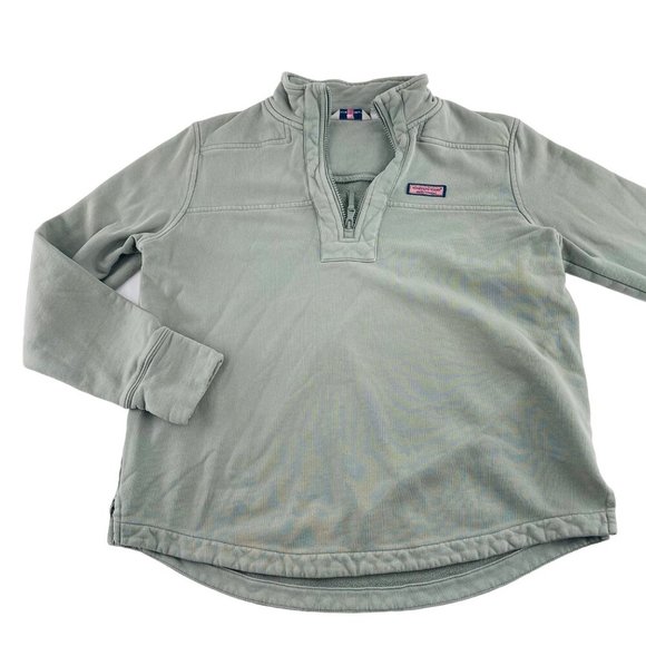 Vineyard Vines Mens Quarter-Zip Pullover Sweatshirt Size M 100% Cotton Light Gre - Picture 1 of 6